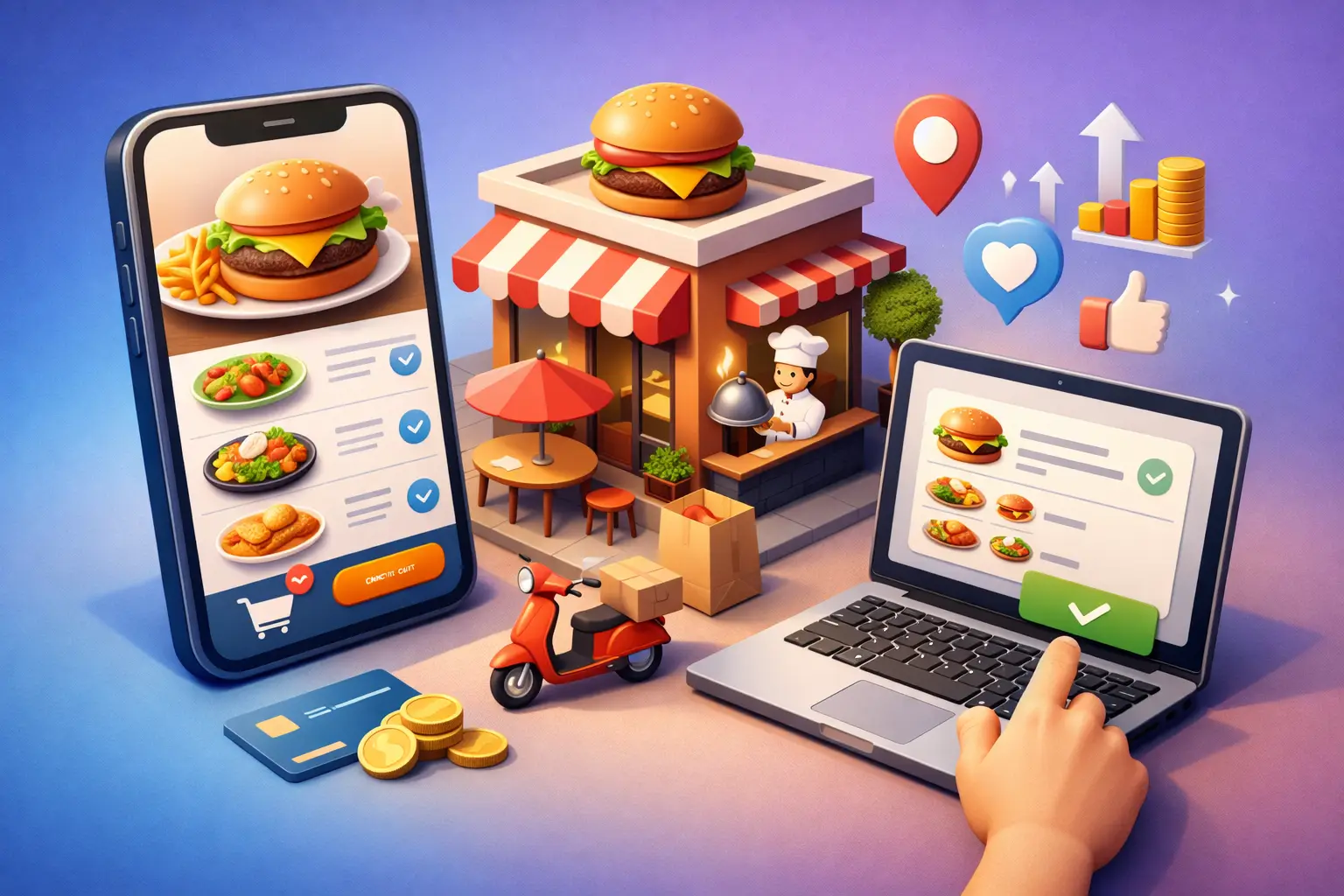 Un site web restaurant commande qui convertit